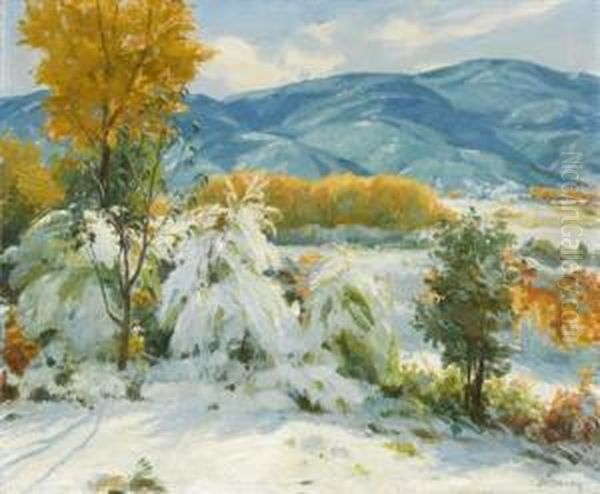 October Snow - Taos Valley (from My Studio) - view 1