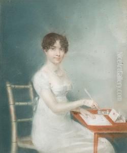 Young Lady Writing A Letter by Ellen Wallace Sharples