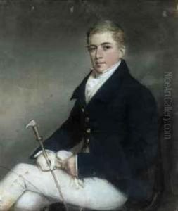 Portrait Of A Gentleman, Small Three-quarter-length, Seated On Achair, In Hunting Attire, A Riding Crop In His Right Hand Portrait Of A Gentleman, Small Three-quarter-length, Seated On Achair, In Hunting Attire, A Riding Crop In His Right Hand