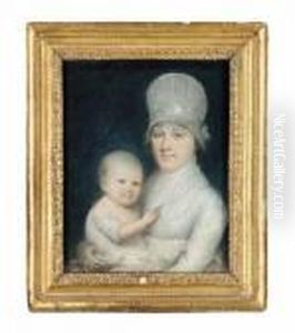Portrait Of Hannah D. And Child by James Sharples