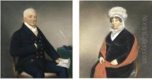 Portrait Of Lt. Col. James Coleridge (1759-1836); And His Wife Frances Duke Taylor, Mrs Coleridge (1759-1836) by James Sharples