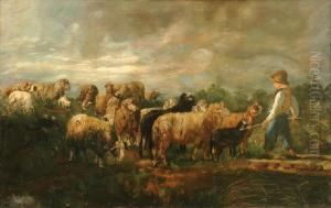 Youngsheppard With Sheep by Annie Cornelia, Anna Shaw