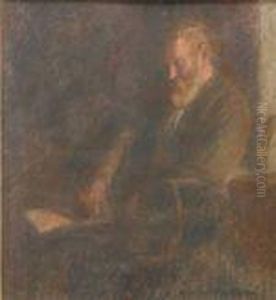 Portrait Of Anold Gentleman Reading by Arthur Winter Shaw