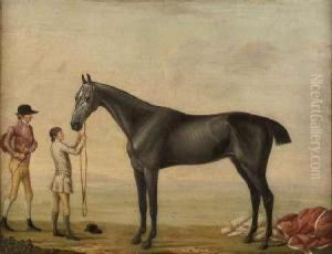 Study Of The Racehorse Chrysis With Jockey And Groom