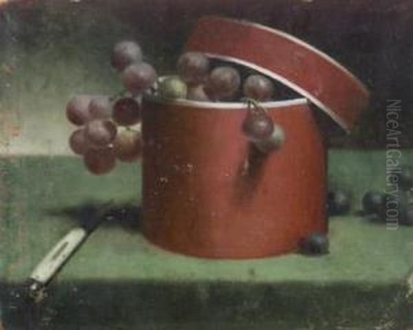 Red Box With Grapes - view 1