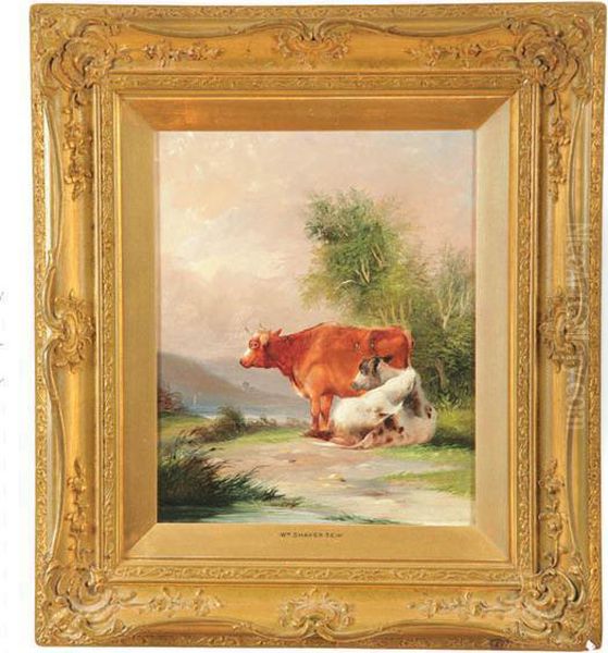 Two Cows Attributed To William Shayer - view 1