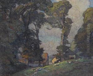 Landscape With Sheep by Thomas Fred. Mason Sheard