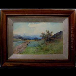 Near Killin (garden Workers) by Thomas Fred. Mason Sheard