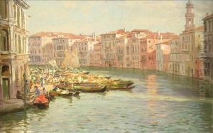 The Grand Canal Near The Rialto Fishmarket, Venice