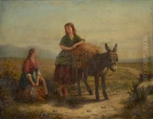 Heather Gathererson A Moorland Track, With Donkey by Andrew Sheerboom