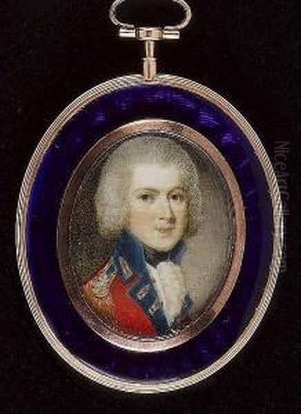 An Officer, Called Lewis William Brouncker (1768-1812), Wearing Red Coatee With Blue Facings And Gold Epaulette, White Waistcoat, Frilled Chemise And Black Stock, His Hair Powdered. - view 1