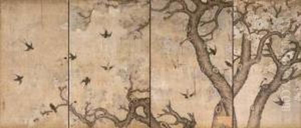 Swallows And Pear Blossoms - view 1