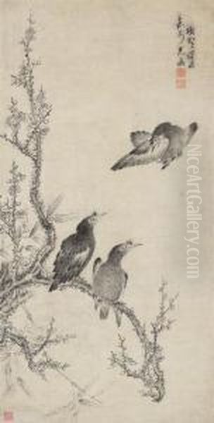 Peach Blossoms And Birds - view 1