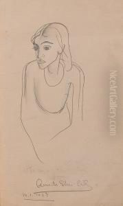 Seated Girl (study For by Amrita Sher-Gil