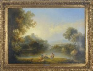 Picnic On A Riverbank In A Wooded Valley