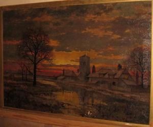 A Village At Dusk by Daniel Sherrin