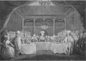 The Installation Banquet Of The Knights Of St Patrick In The Great Hall, Dublin Castle, 17th March 1783 by John Keyse Sherwin