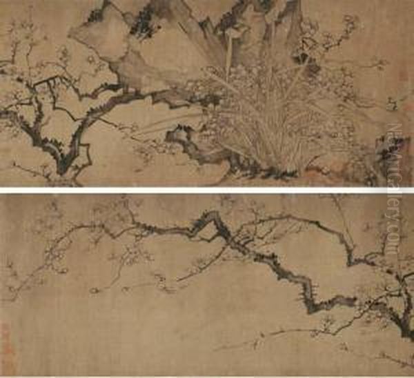 Bamboo, Narcissus, And Rock - view 1
