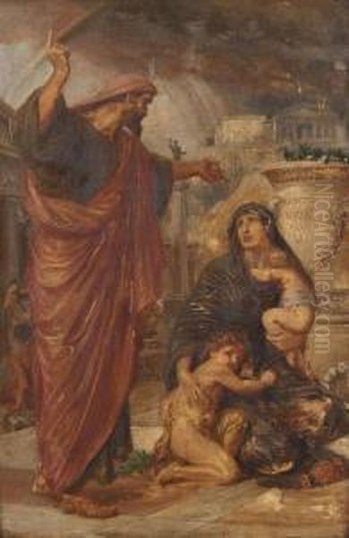 Die Prophezeiung - Figurengruppe Vor Der Akropolis In Athen - view 1