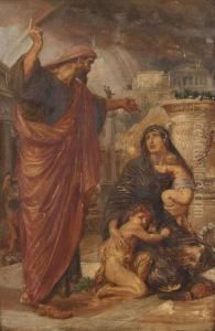 Die Prophezeiung - Figurengruppe Vor Der Akropolis In Athen by Frederic James Shields