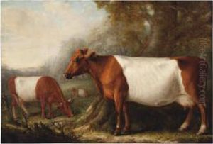 Cattle In The Forest Clearing by William Shiels