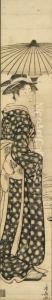 Courtesan With Parasol by Nishimura Shigenaga