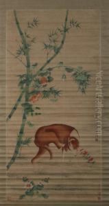 Dog Under Bamboo by Lang Shih-Ning