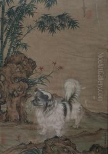 Peking Dog And Bamboo by Lang Shih-Ning