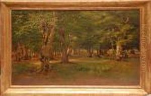 Trees In A Landscape by Andrei Nikolaevich Shilder