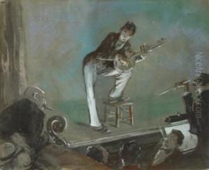 Banjo Player On Stage