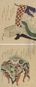 Lady At Her Toilet,two Ladies Relaxing On A Terrace