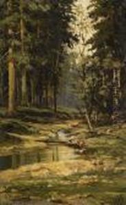 Forest Brook by Ivan Shishkin