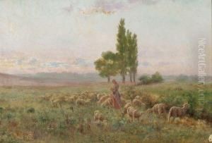 La Bergere Et Ses Moutons by John-Lewis Shonborn