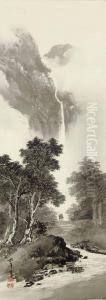 Morin Kanbaku Zu (viewing A Waterfall In The Deep Forest) by Suzuki Shonen