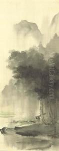 Fisherman In The Rain by Suzuki Shonen