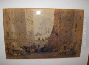 The Spanish Steps, Rome, With Numerous Figures by Thurston Laidlaw Shoosmith