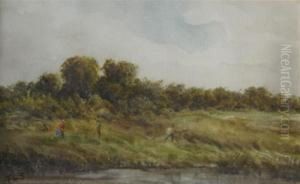 Lake Scene Withfigures by Thurston Laidlaw Shoosmith