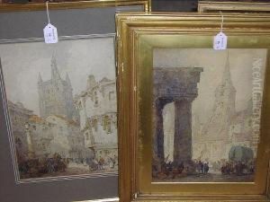 Continental Market Scene by Thurston Laidlaw Shoosmith
