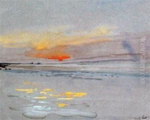 Coastal Landscape At Sunset by Frank Short