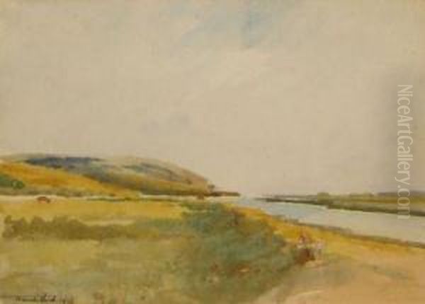 Cuckmere Study - Cuckmere River Nearing The Sea - view 1