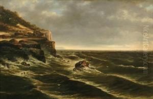 Coastal Seascape With Figures by William Henry Short