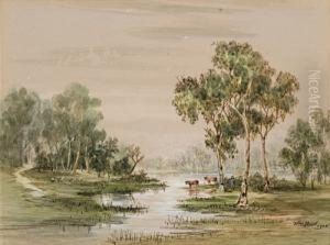 River Landscape by William Wackenbath Short
