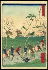 View Of Mokuho Temple In Sumidazutsumi by Ikkei Shosai