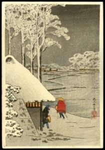 Night Snow At Ikegami
