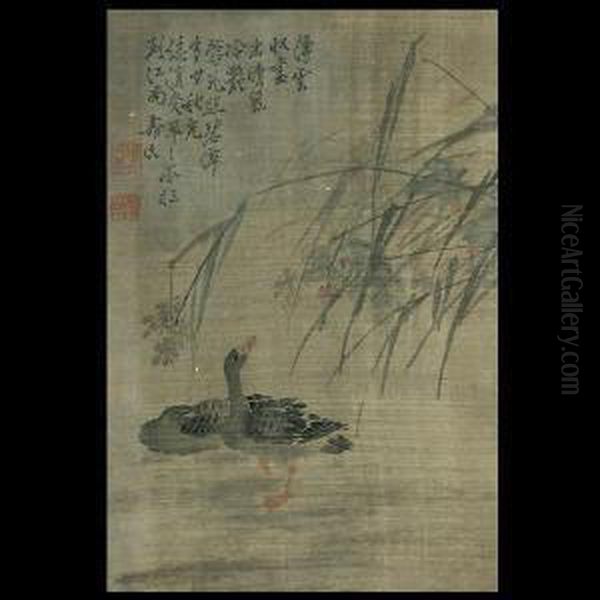 Hanging Scroll, Ink And Color On Paper. - view 1