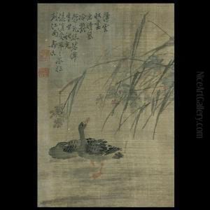 Hanging Scroll, Ink And Color On Paper. by Bian Shoumin