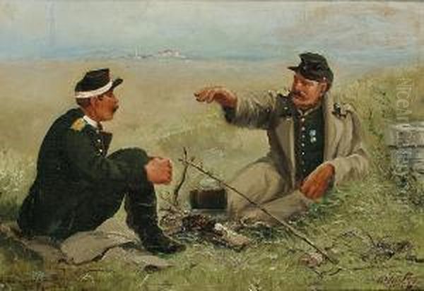 Soldiers Bivouacing - view 1