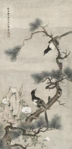 Birds And Pine by Chen Shu