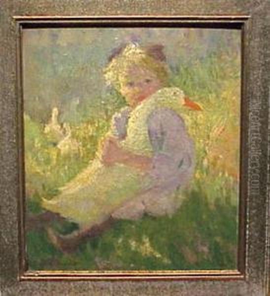 Girl Holding A Duck - view 1