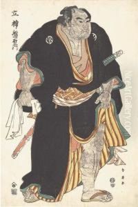 A Standing Figure Of A Sumo Wrestler by Katsukawa Shunei